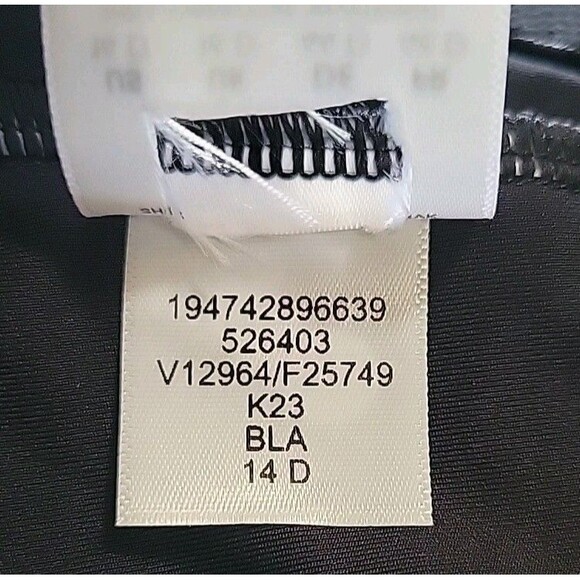 Lands' End Black Reg 14 D Halter Swim Top Ruched Solid Padded Bra Womens  S804 - Picture 9 of 9